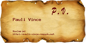 Pauli Vince névjegykártya